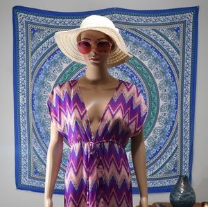 Mikel maxi dress swim cover up / hat